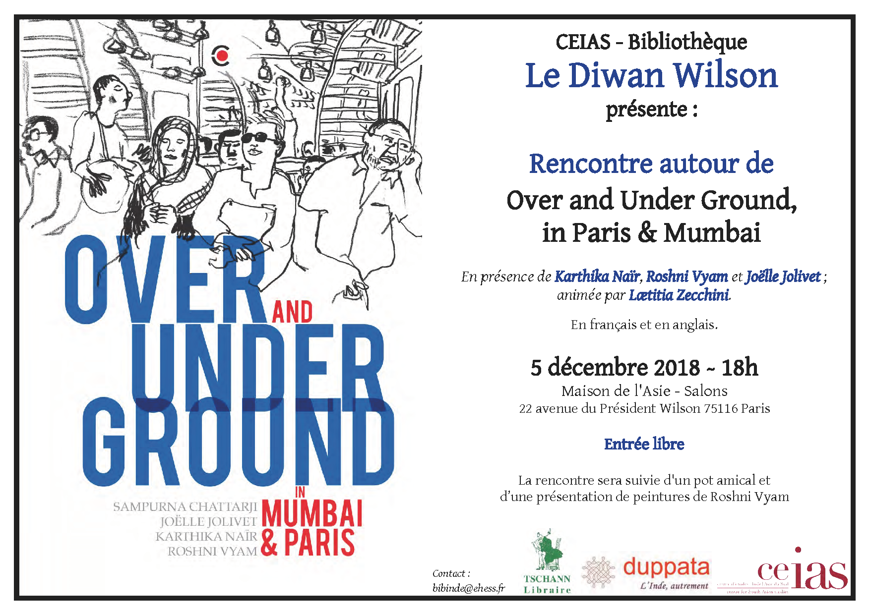 Rencontre littéraire et artistique autour de Over and Under Ground, in Paris & Mumbai
